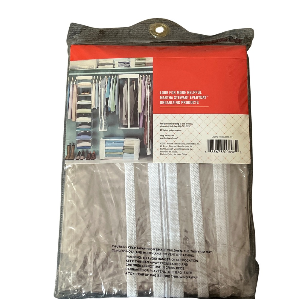 Martha Stewart Everyday‎ Full Length Garment Bag VINTAGE Clear Kmart - Picture 4 of 5